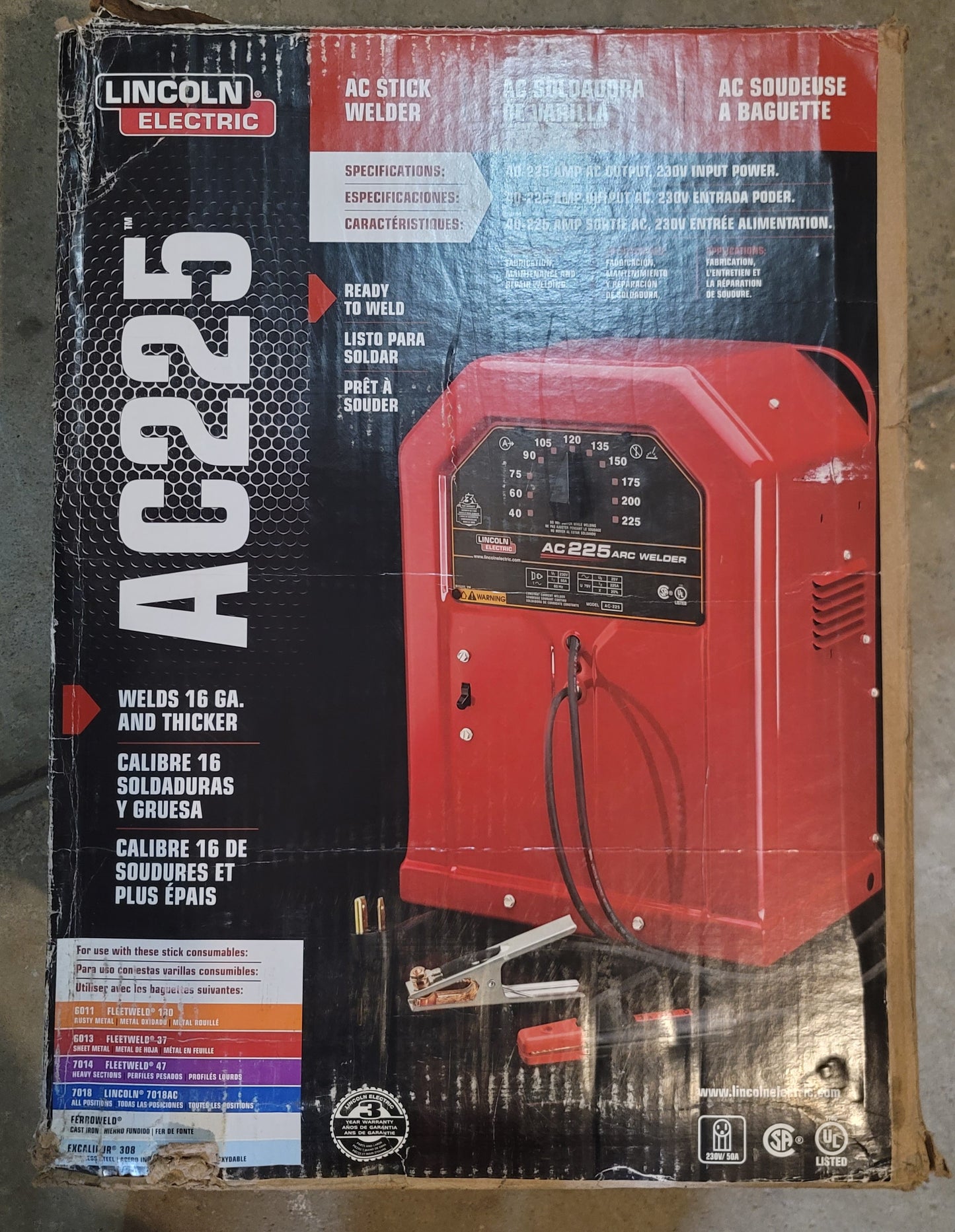 LINCOLN ELECTRIC K1170 AC225, 60Hz Arc Welder