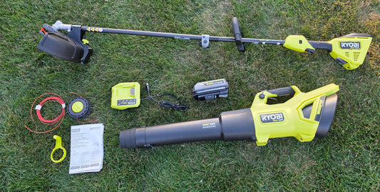 Ryobi 40V HP Leaf Blower & Trimmer Kit 650 CFM 160 MPH w/ Battery & Charger