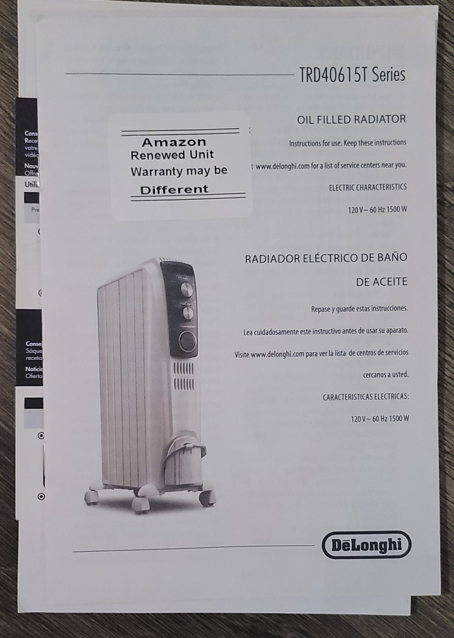White De'Longhi Dragon Oil Filled Radiator Heater, 1500W Electric