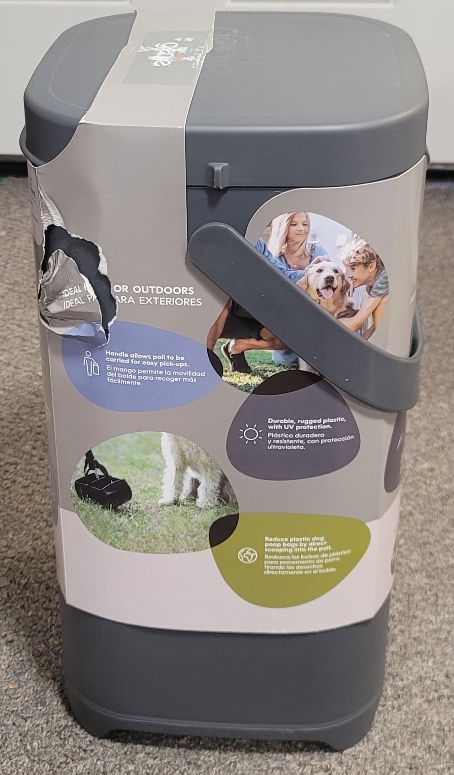 Pet Genie Pail Waste Container System - Gray
