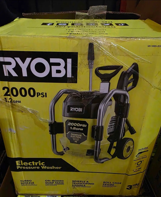 RYOBI
2000 PSI 1.2 GPM Cold Water Corded Electric Pressure Washer