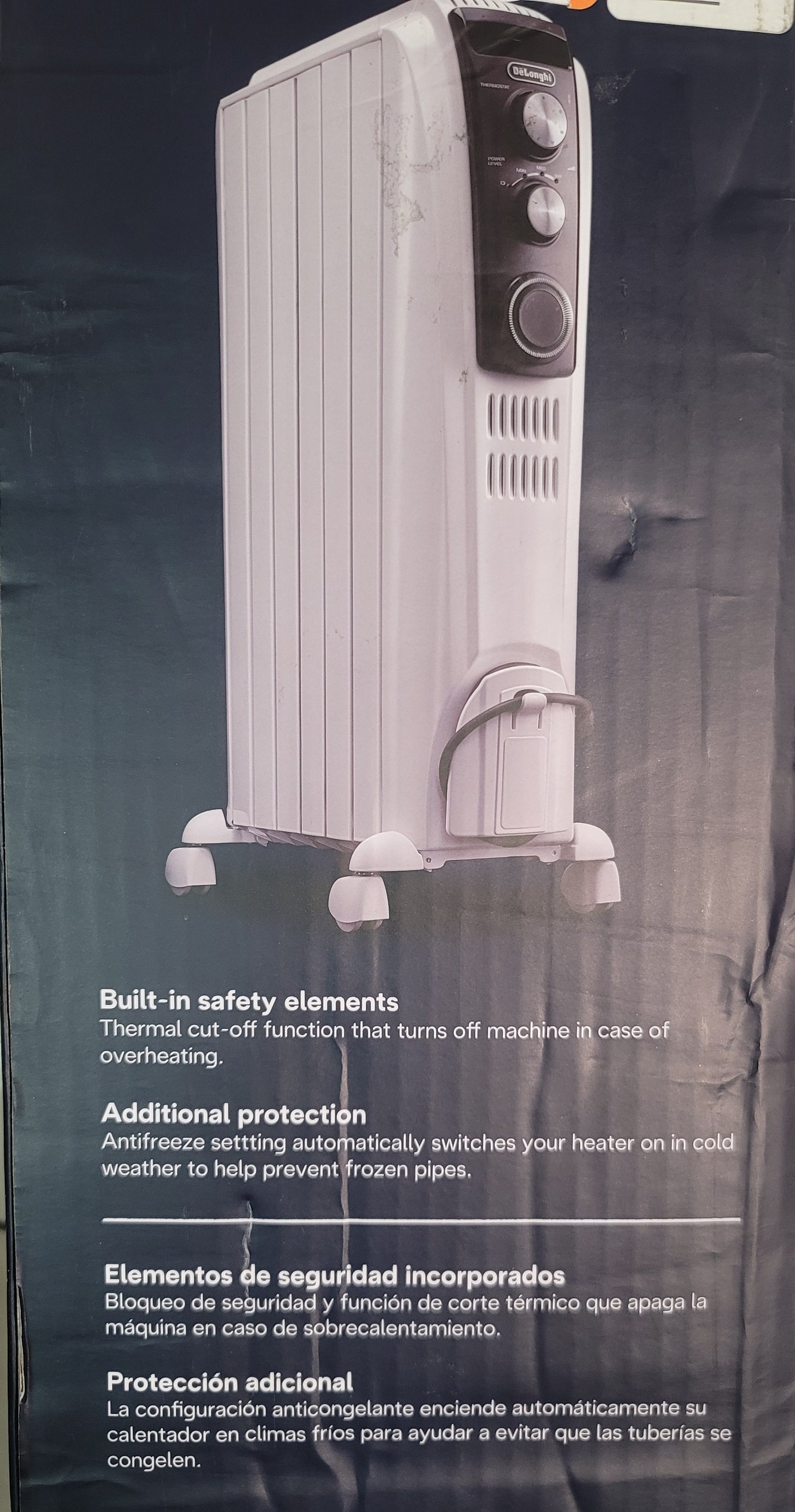 White De'Longhi Dragon Oil Filled Radiator Heater, 1500W Electric